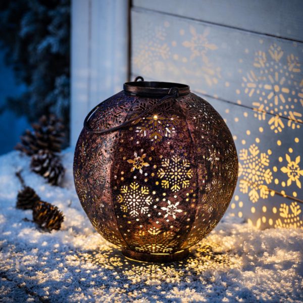 Dekoratívny LED lampáš so snehovou vločkou