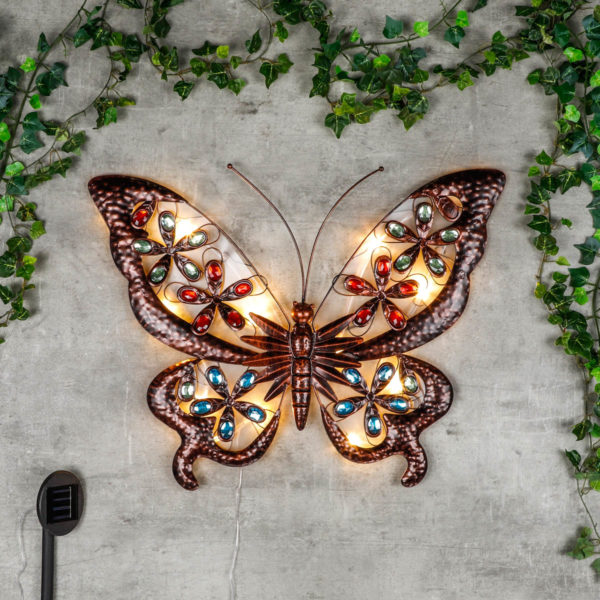 LED solárna nástenná dekorácia Motýľ