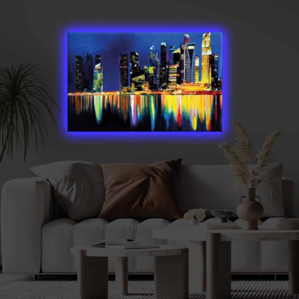 LED Svietenie obraz Nočné mesto